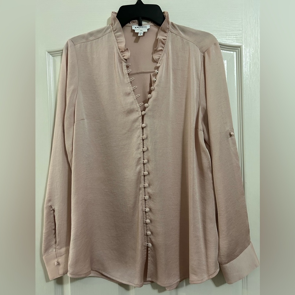 Express Blush Button-Down Blouse